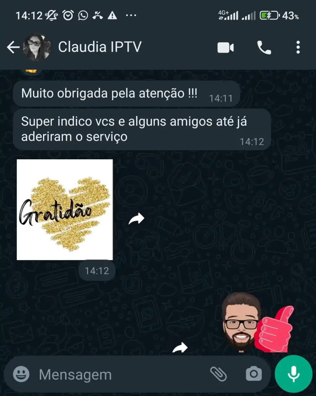 Captura de tela da conversa do cliente 2