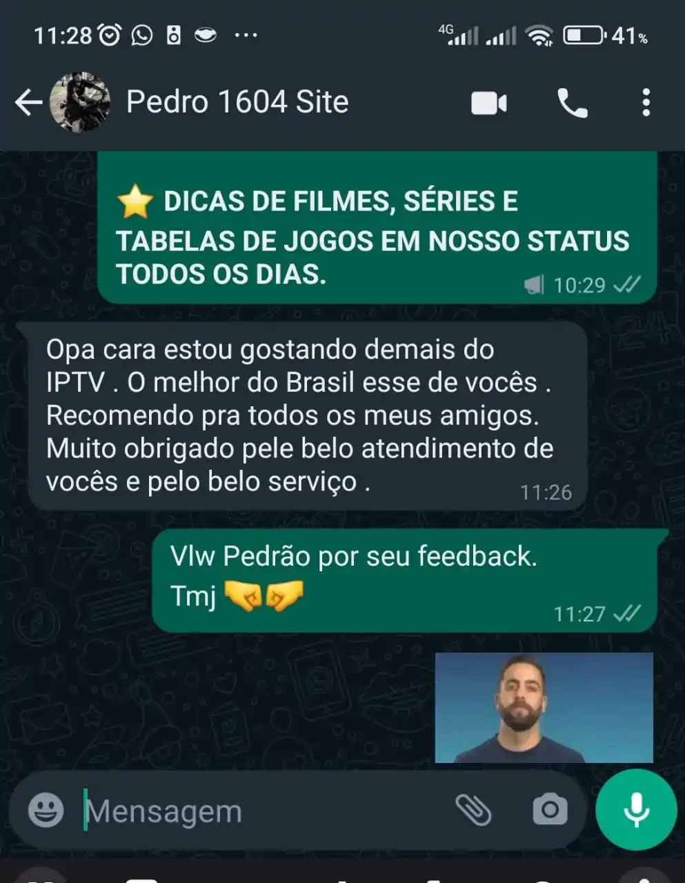 Captura de tela da conversa do cliente 6